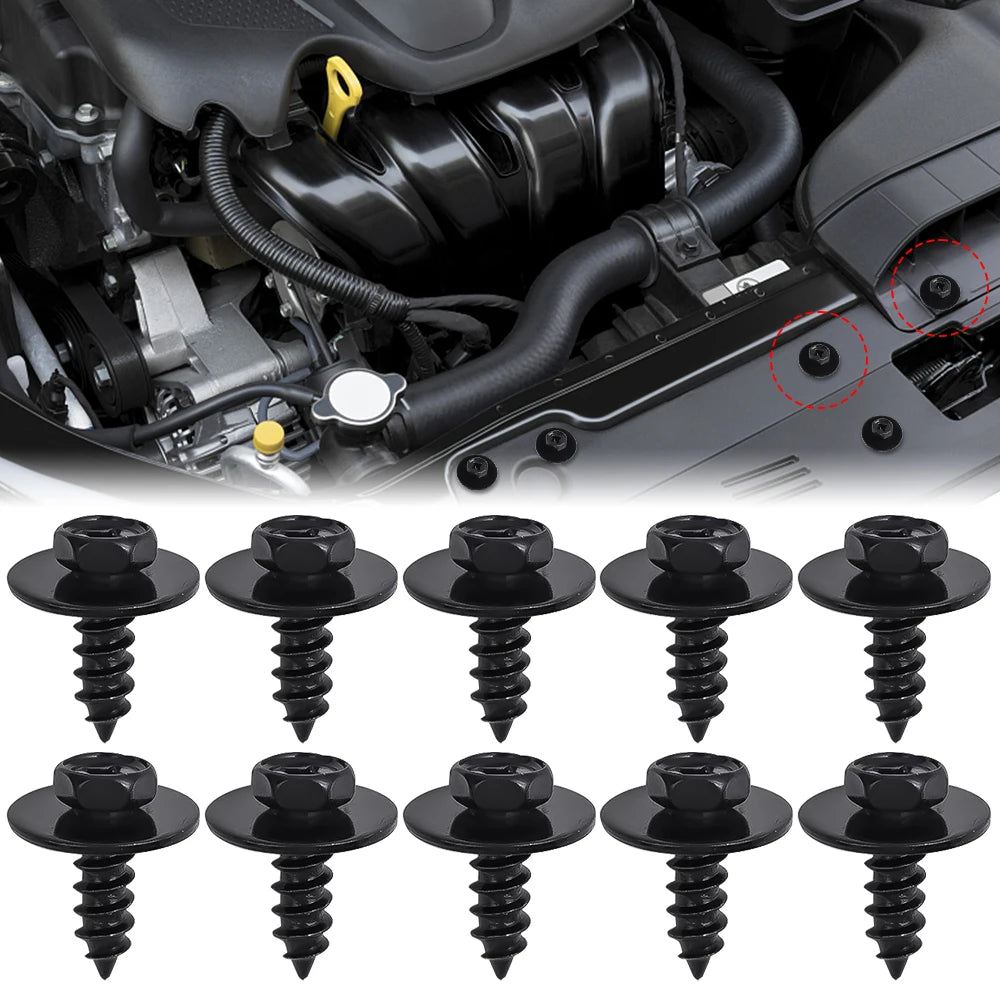 Automotive Hexagonal Self-tapping Screws Fender Splash Guard Rivet Clips 20x24mm 10-50pcs