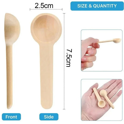 10/20Pcs Mini Wooden Spoons – Honey, Coffee & Spice Measuring Spoons for Kitchen, Milk Powder & Seasoning Jars