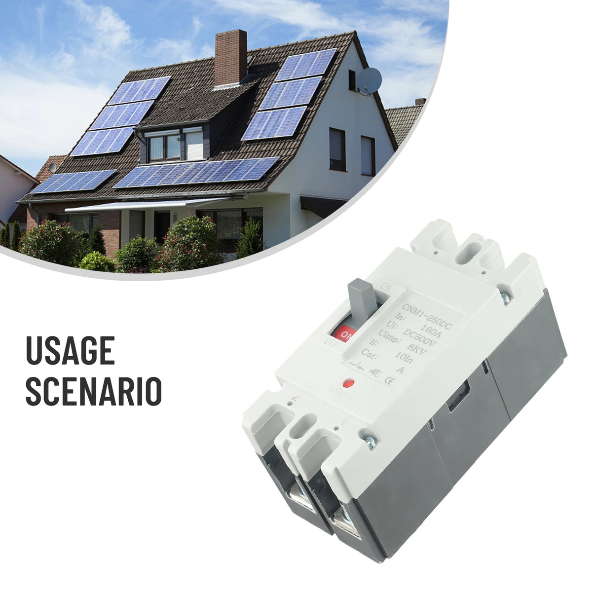 DC Solar Circuit Breaker MCCB 2P Molded Case 600V DC Rated Current 100 ...