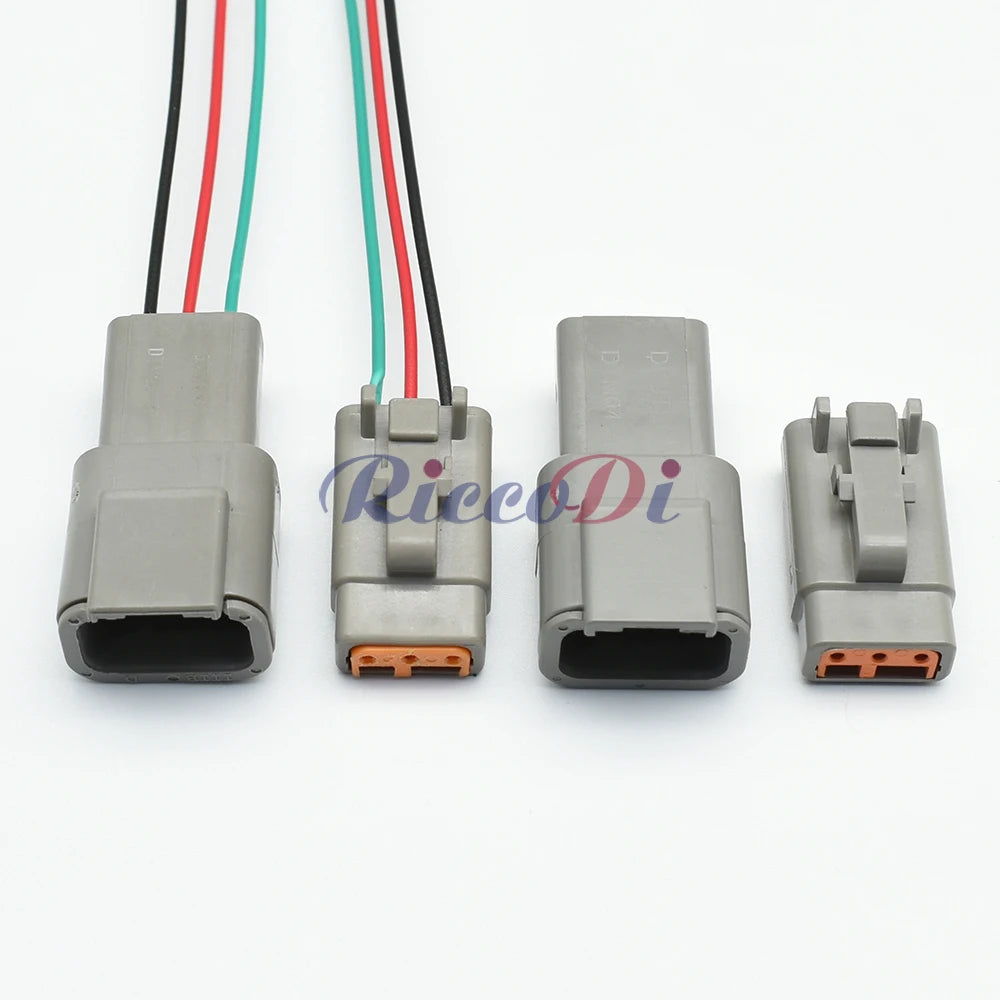 3 Pin Deutsch DTM Connector ATM04-3P ATM06-3S DTM06-3S DTM04-3P Grey Waterproof