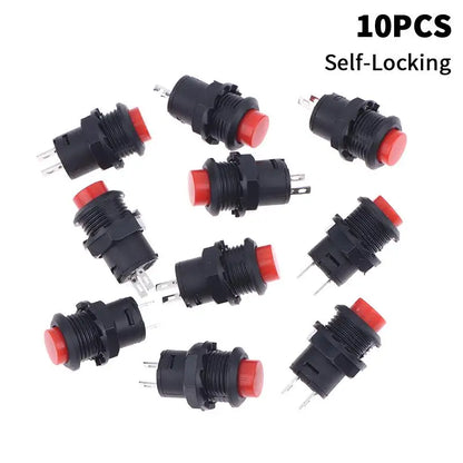 10pcs DS-428/427 12mm Push Button Switch – Self-Lock & Momentary Pushbutton Switch OFF-ON 1.5A/250VAC
