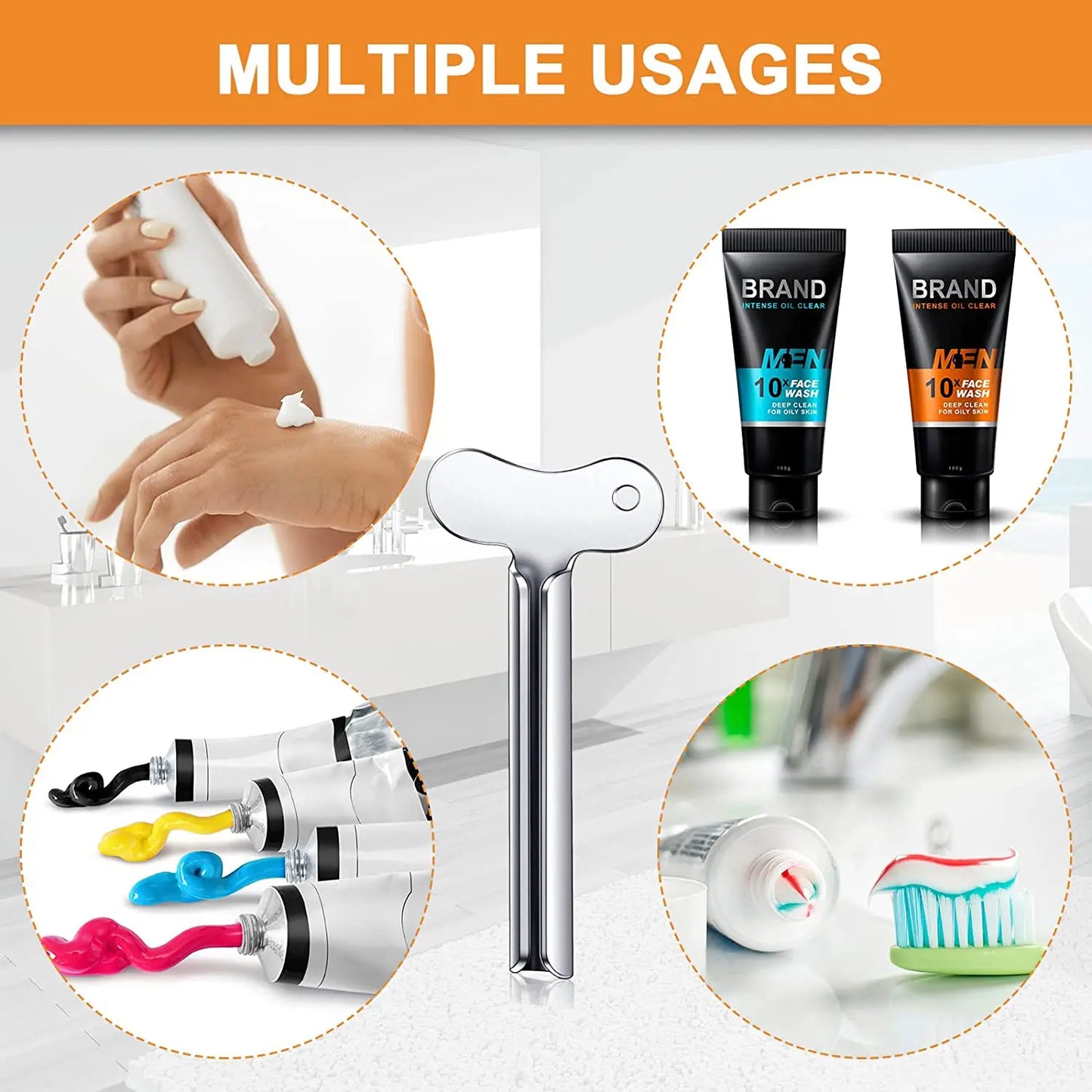 Stainless Steel Toothpaste Squeezer Metal Tube Roller