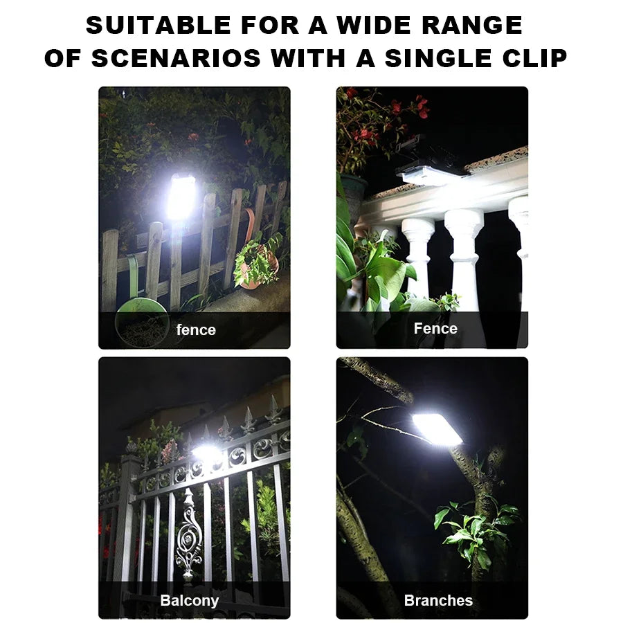 LED Solar Garden Lights Outdoor Solar Clip Light Motion Sensor Camping Lamp with 3 Mode Waterproof Fence Street Landscape