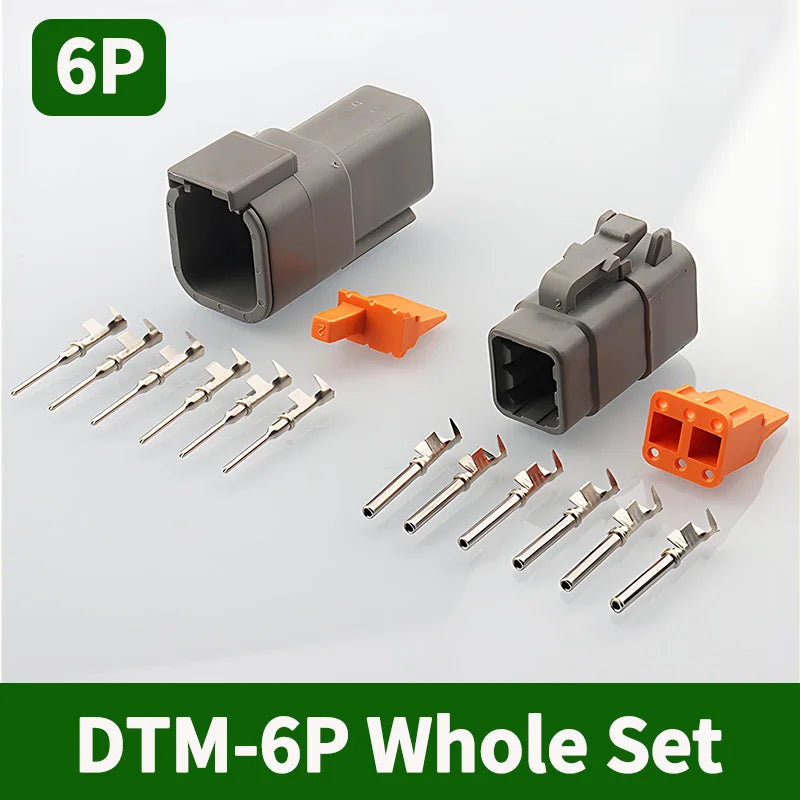 2-12 Pin Way Deutsch DTM Series Connector Male Female Docking Harness Plug 2P 3P 4P 6P 8P 12P DTM04-2P DTM06-2S