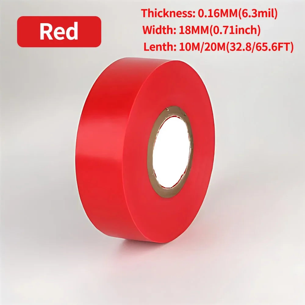 Electrical PVC Insulation Tape Black Wire Wrapping Tape 10M/20M Length 0.71 Inch Wide for Electrical Repair