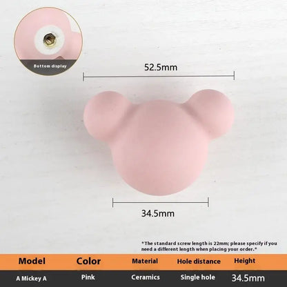 1pc Children's Furniture Handles Nordic Ceramic Children Room Cabinet Handles Macaron Colorful Round Drawer Knobs And Pulls