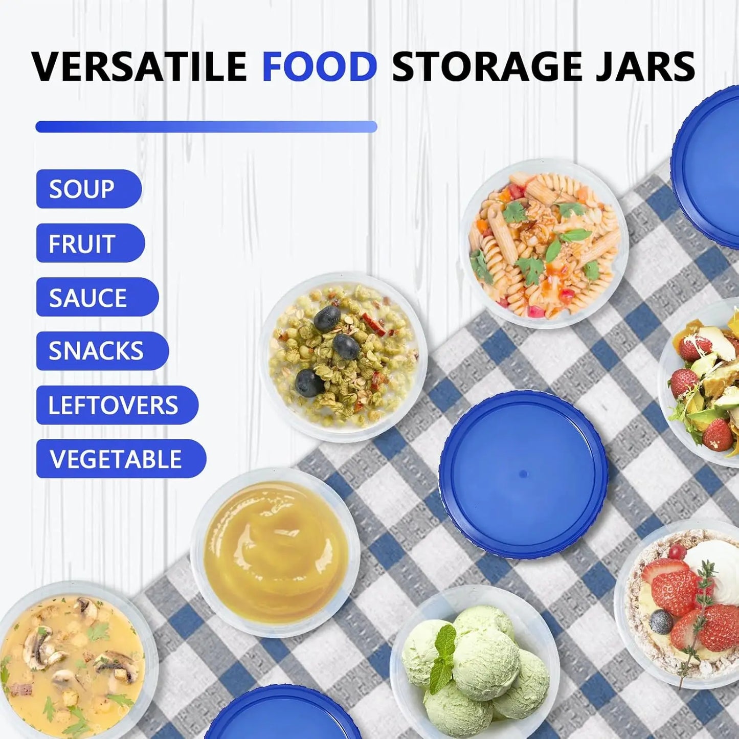 Freezer Storage Containers Plastic  Airtight Food Containers with Lids Soup Meal Prep Container Reusable Leak-proof Lunch Box