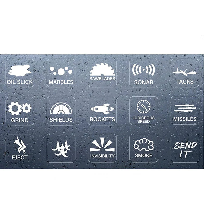 Car Window Buttons Sticker Car Instrument Panel Console Switch Sticker Novelty Car Interior Fake Button Decoration Accessories
