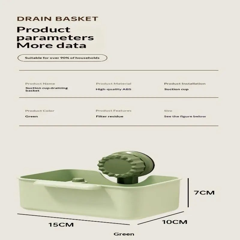 Sink Drain Strainer Basket Anti-Leak Filter Grid One-Click Press Drain
