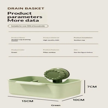 Sink Drain Strainer Basket Anti-Leak Filter Grid One-Click Press Drain