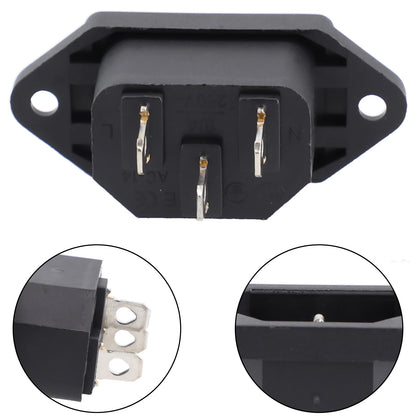 Power Connector 3 Pin Charging Socket AC-04 Built-in Male Female Rated 250V 10A for Battery and Electrical Use