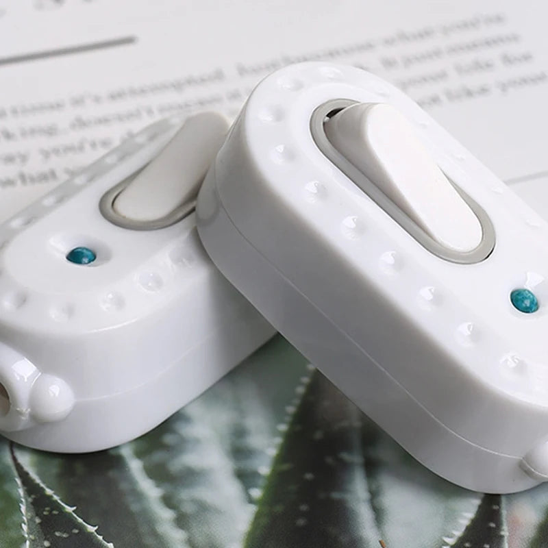 1pc Night Light Power Cord Switch Control Light Wiring Switch New White Bedside Switch Lamp Fan