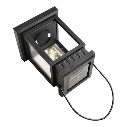 1pc LED Lantern Lamp Outdoor Garden Warm Light Waterproof Solar Powered Golden Copper Wire Hanging Lightweight