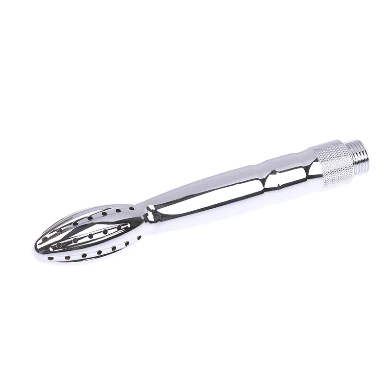 Aluminum Alloy Silver Bidet Anal Enema Shower Head Anus Cleaning Wash Douche Portable Sprayer Thread