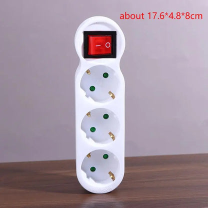 16A Plug Adapter Travel Charging German Standard Power Converter For Portugal Turkey 1 To 3 Plug EU Socket Adapter With Switch