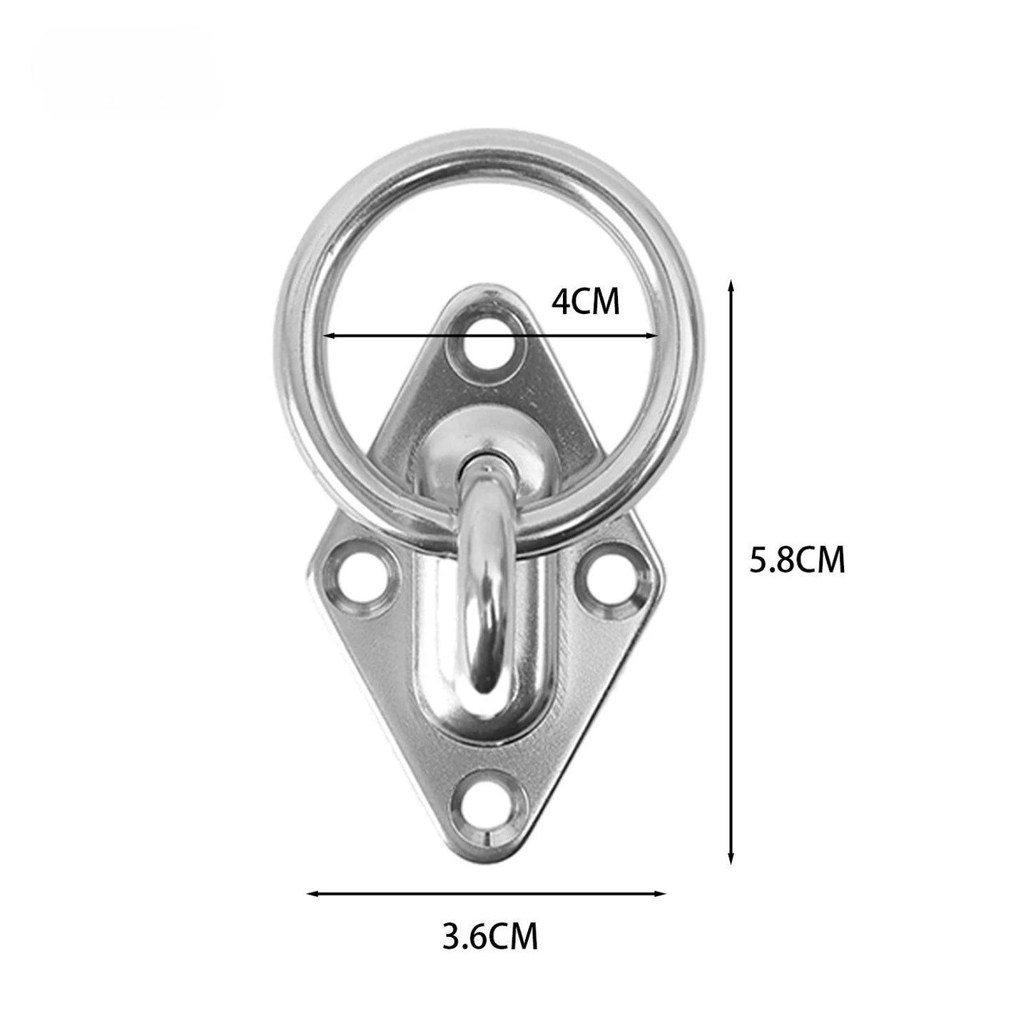 Heavy Duty Stainless Steel Pad Eye Plate – Rhombic Boat Wall & Ceiling Mount Hook Ring for Sun Shade Sail & Hammock