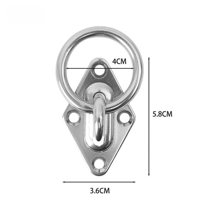 Heavy Duty Stainless Steel Pad Eye Plate – Rhombic Boat Wall & Ceiling Mount Hook Ring for Sun Shade Sail & Hammock