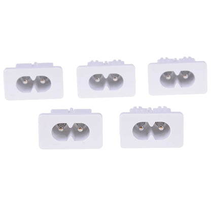 New 5Pcs IE320 C8 Power Plug AC250v 2.5a Iec320 C8 Male 2 Pins Power Inlet Socket Contor