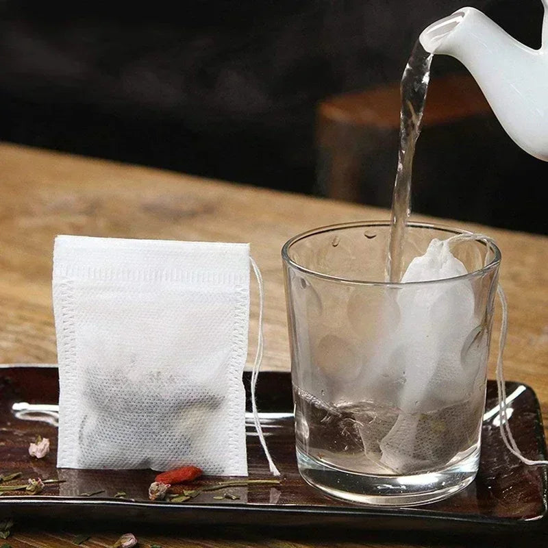 300/50PCS Disposable Tea Filter Bags Non-woven Fabric Tea Bag with Drawstring Kitchen Filter Paper for Coffee Herb Loose Tea