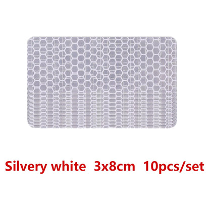 Car Bumper Reflective Safety Strip Stickers – Warning Reflector Tape for Auto Exterior & Interior (10pcs)