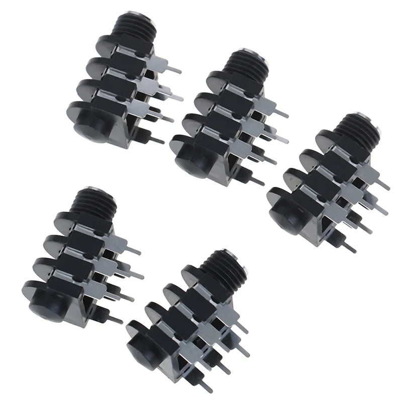5Pcs 6.35mm 6P/6PIN Stereo Microphone Female Socket Jack Connector