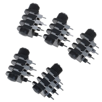 5Pcs 6.35mm 6P/6PIN Stereo Microphone Female Socket Jack Connector