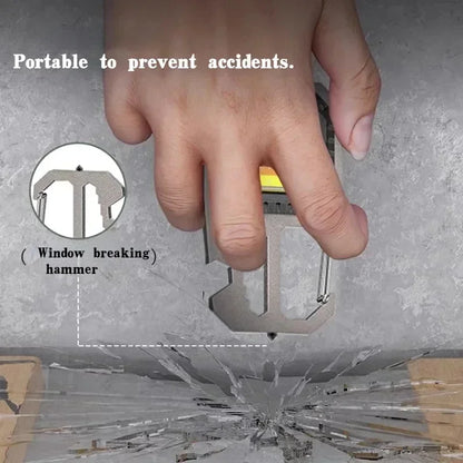 Mini Multifunctional Keychain LED Flashlight USB Rechargeable Portable Flashlight Outdoor Camping Torch Emergency Lantern 500Mah