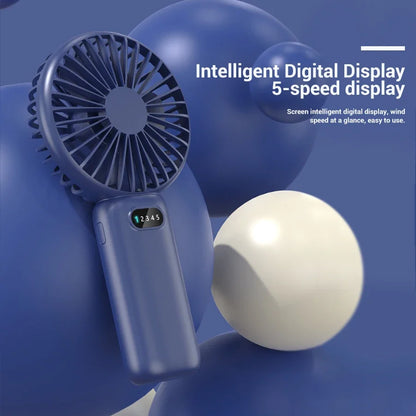 Creative Mini Handheld Small Fan USB Charging Portable 5 Speed High Wind Desktop Office Travel Pocket Fan Student Indoor Quiet