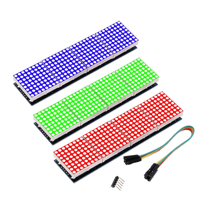 MAX7219 4-in-1 Dot Matrix Display Module with 5-Pin Interface for Arduino Microcontroller Projects