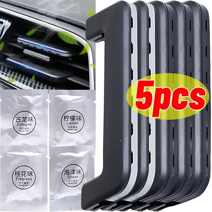 Car Air Outlet Aromatherapy Clip Solid Aromatherapy Strips Set 8cm Auto Air Vent Wind Direction Paddle Hidden Fragrance Clip