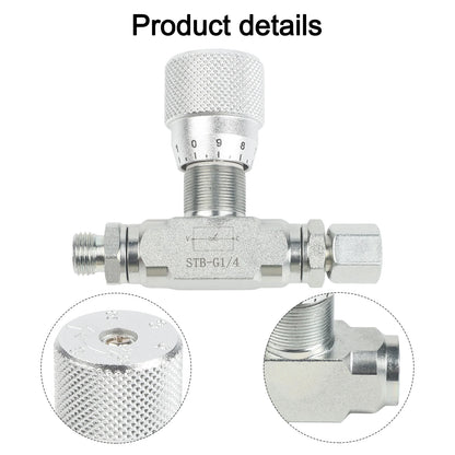 Two Way Throttle Valve with 08L Connector for Hydraulic and Pneumatic Circuits Carbon Steel Construction with NPT Female Thread