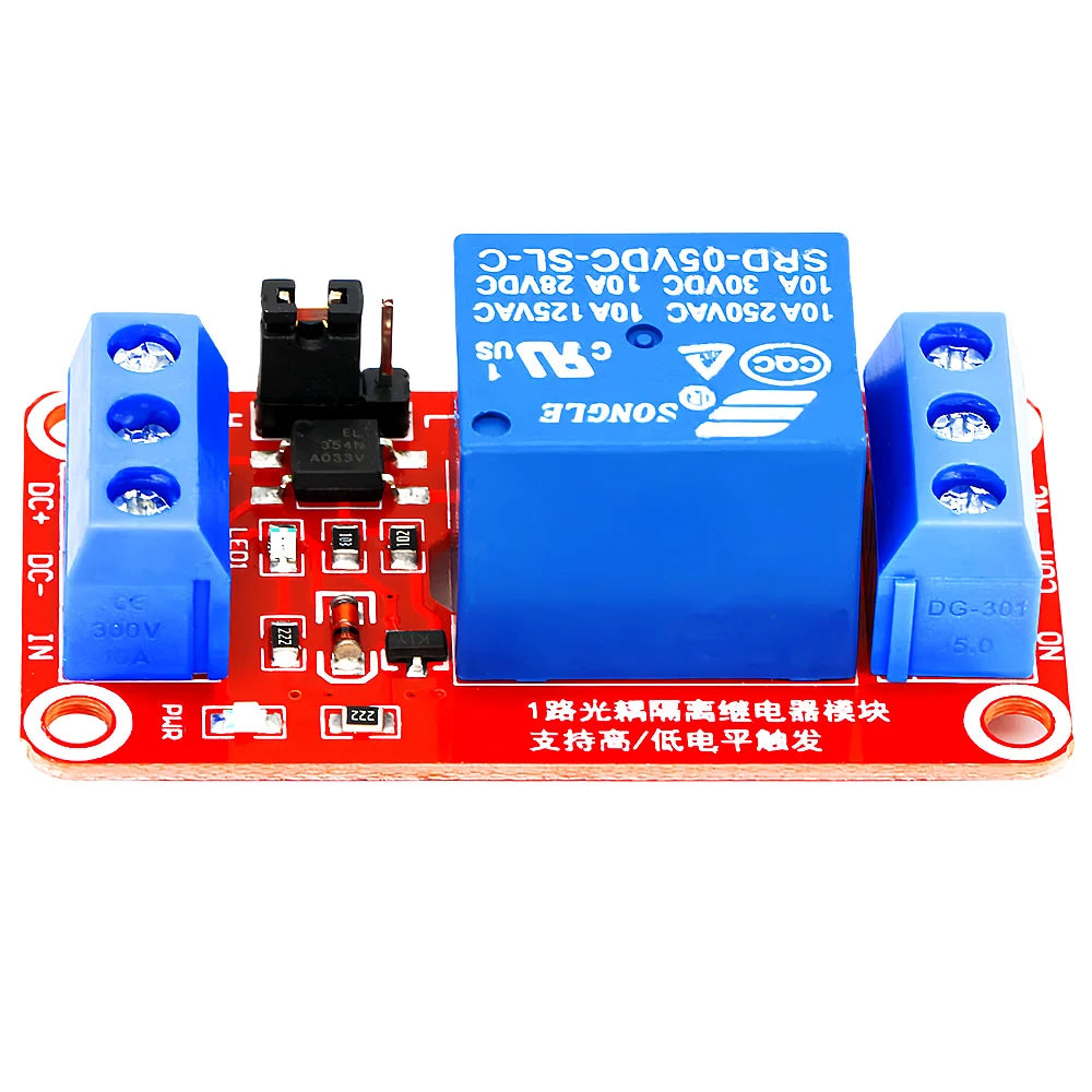 1-Channel Relay Module 5V/12V/24V with Optocoupler Isolation High/Low Level Trigger for Arduino