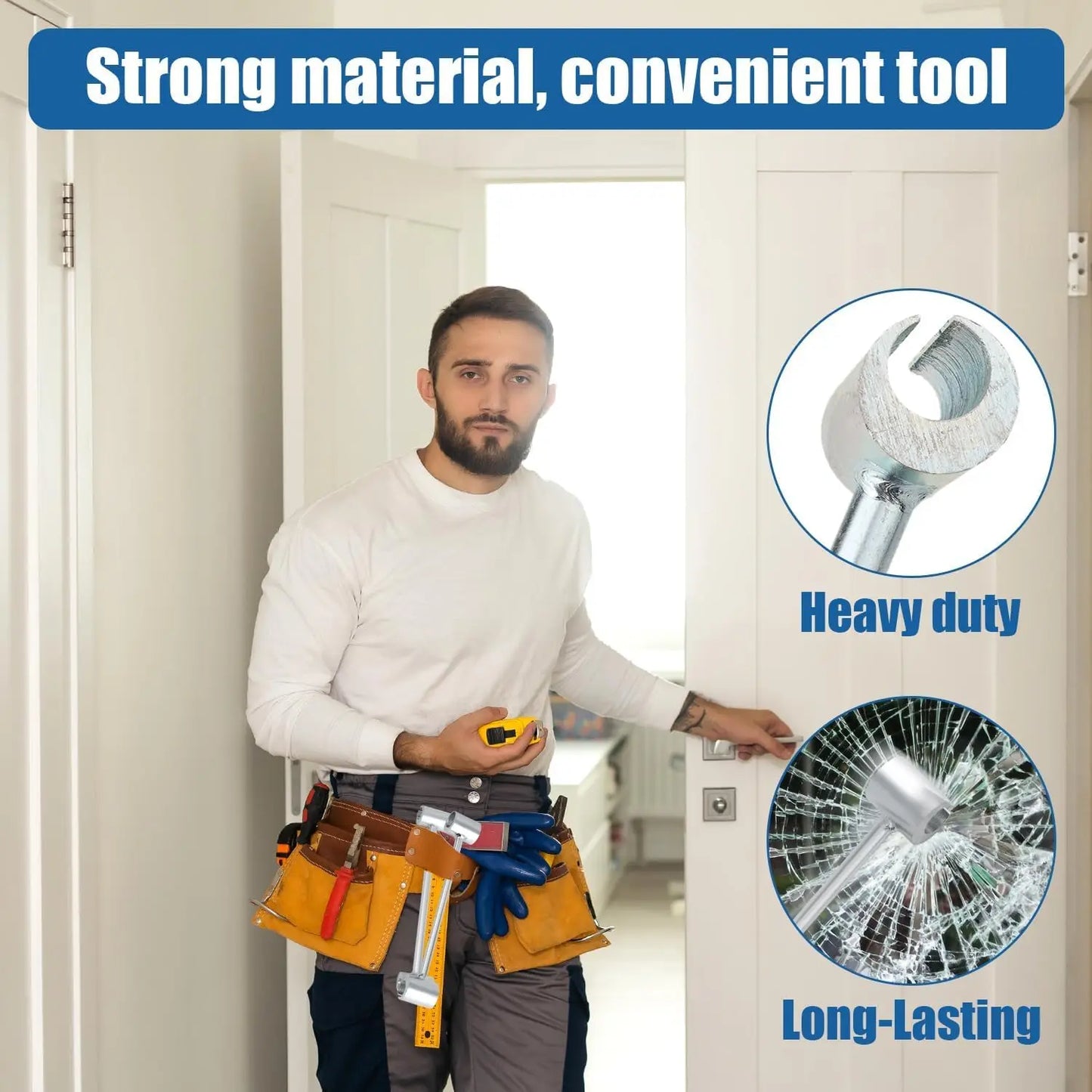 2/1pc Hinge Gap Repair Wrench 9-24.5mm Adjustable Spanner Door Fixing Tool Labor-Saving Home Hardware Bolt DIY Installation Kit