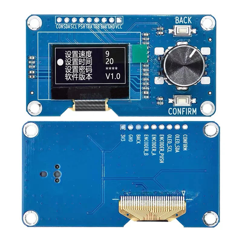1.3-Inch and 0.96-Inch OLED Display with EC11 Rotary Encoder Module I2C Interface