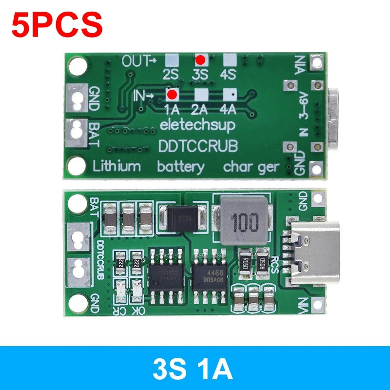 18650 Lithium Battery Charger Module 2S 3S 4S USB Type-C 8.4V 12.6V 16.8V Boost Board