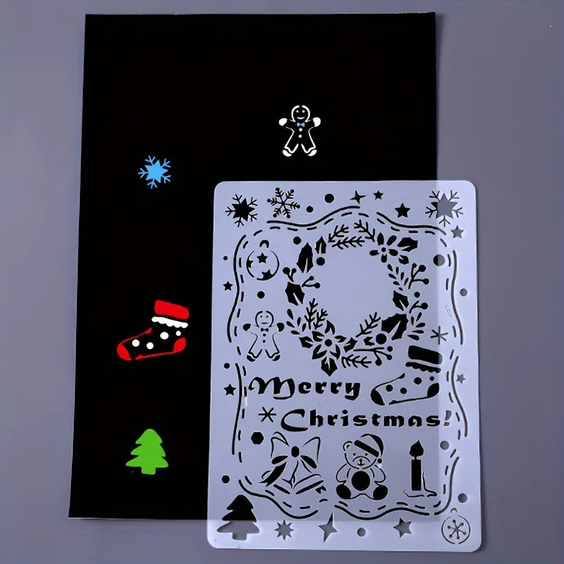 A4 5pcs/set  DIY Painting Template Wall Stencil Airbrush Scrapbook Coloring Embossing Album Diary Christmas Drawing Copy Templat