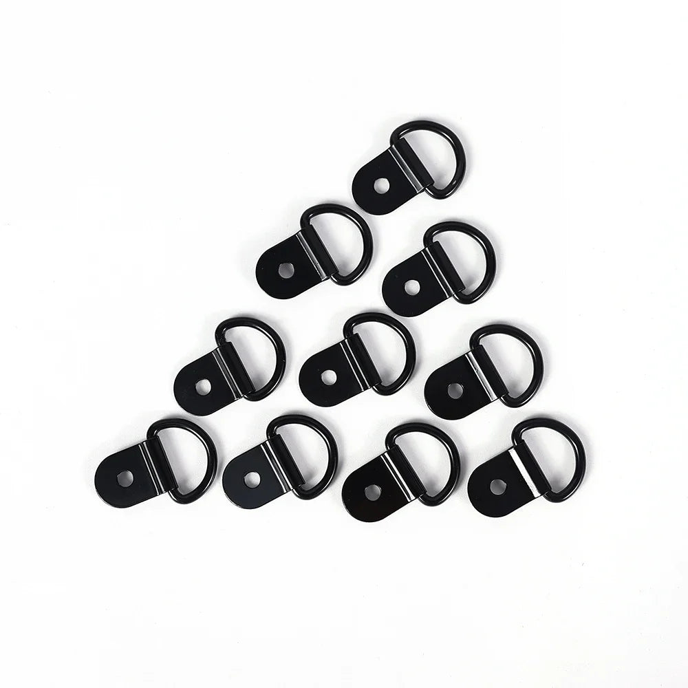 20/10pcs Stainless Steel D Shape Pull Hook Tie Down Anchors Ring Iron Cargo Tie Down Ring Car Truck Trailers RV Boat Accessories