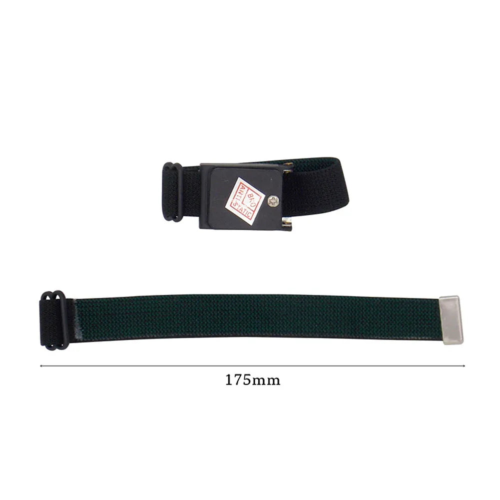 1pcs Anti-static Wristband Adjustable For ESD Wrist Strap Discharge Cables 175mm Long Black Cordless Electrostatic Bracelet