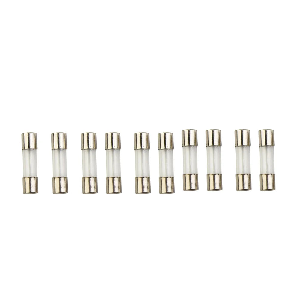 100pcs Insurance Tube Glass Fuses Kit Household 0.2A-20A 100pcs 16*12*2.1cm 250V High Quality Standard Fast Blow