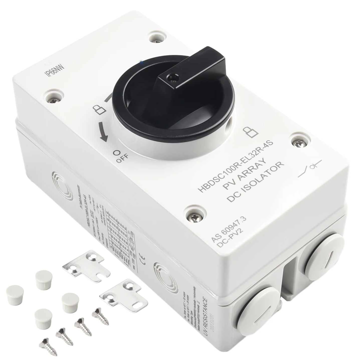 50 60HZ Isolation Switch Isolation Switch From 300V To 1000V Gray Plastic Silver Contacts 32A 1000V Above 440V