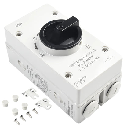 50 60HZ Isolation Switch Isolation Switch From 300V To 1000V Gray Plastic Silver Contacts 32A 1000V Above 440V
