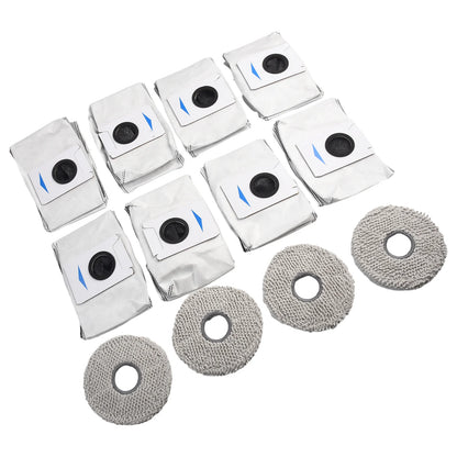 Set of 8 Dust Bags and 4 Wiping Cloths for Deebot For T20 For Omni X1 For Omni 8 Robot Vacuum Cleaner Protective Accessories