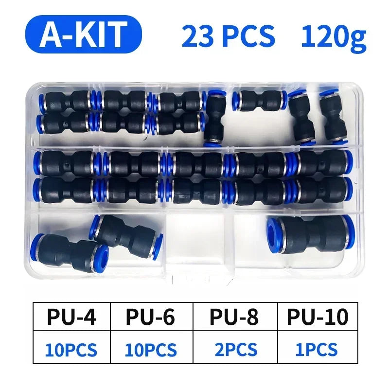 PU Pneumatic Straight Push-In Fitting — PU4 PU6 PU8 PU10 PU12, 4–12mm Air Hose Tube
