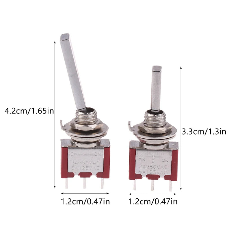 ON OFF ON Toggle Switch DPDT SPST DPST 3 Pin 3/2 Position 5A 125VAC 2A 250VAC Latching