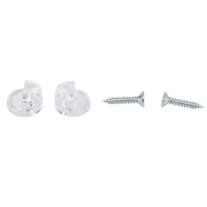 30 Set Plastic Glass Retainer Clips with Screws for Glass Panel Installation Compatible with 4mm Thickness Glass in Cabinets