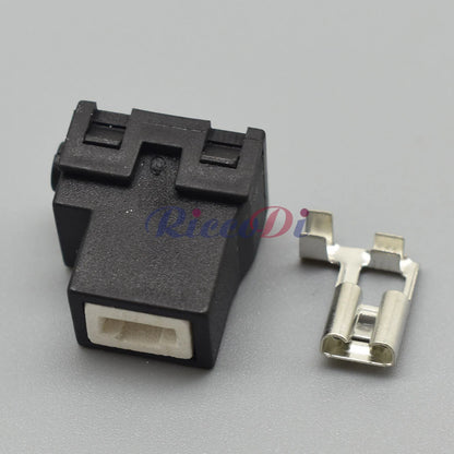 H1-2C / H1-2B 1-Pin Black Ceramic Automotive Connector — High-Temperature Headlamp Bulb Socket with Terminal