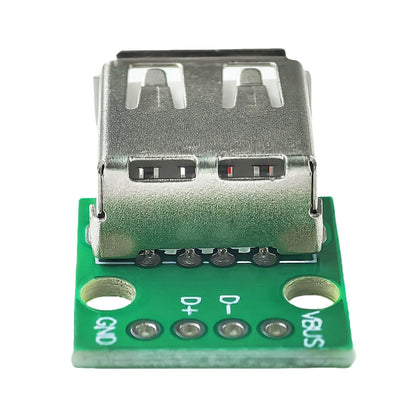 USB 2.0 Type-A Female to DIP Adapter 2.54mm PCB Breakout Board 4-Pin Converter