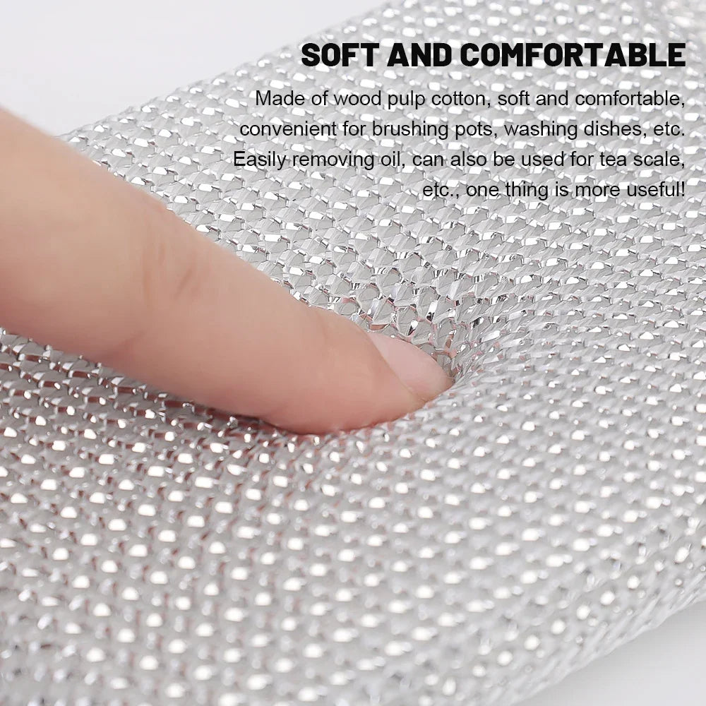 Wholesale Steel Wire Dishwashing Sponge Double Sided Cleaning Sponge Non-stick Oil Kitchen Dishcloth Reusable home Cleaning Tool