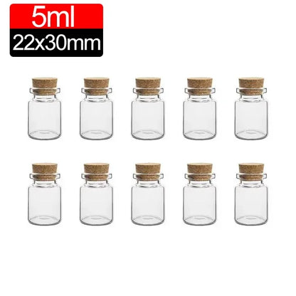 Mini Glass Bottles with Cork Stoppers DIY Wishing Vials 50/10PCS