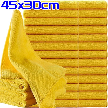 Multifunction Absorbent Microfiber Car Wash Towel Drying Cloth Rag for Auto Detailing Cleaning Polishing Waxing 45x30cm Yellow